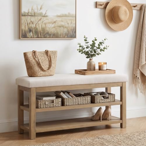 Zihanhome-2-Tier-Shoe-Rack-Bench-with-Cushion-Solid-Wood-Shoe-Benches-Mid-Century-Modern-Shoe-Storage-Bench-for-Entryway-Hallway-Living-Room-Closet-Front-Door-Entrance-Beige-394