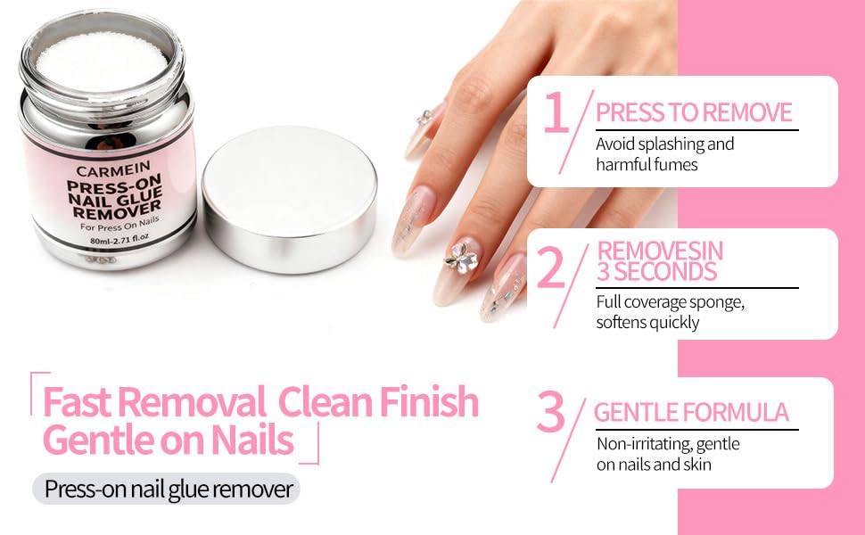 Image of Press-On Nail Glue Remover, Professional Gentle Debonder, Home Salon Essential (2.71 Fl.Oz /80ml) - Limited Effect on Gel Nails
