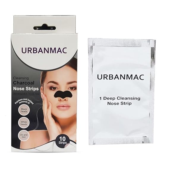URBANMAC Nose Strips For Blackhead Whitehead Remover,Nose Pore Cleanser Strips,Deep Cleansing 10