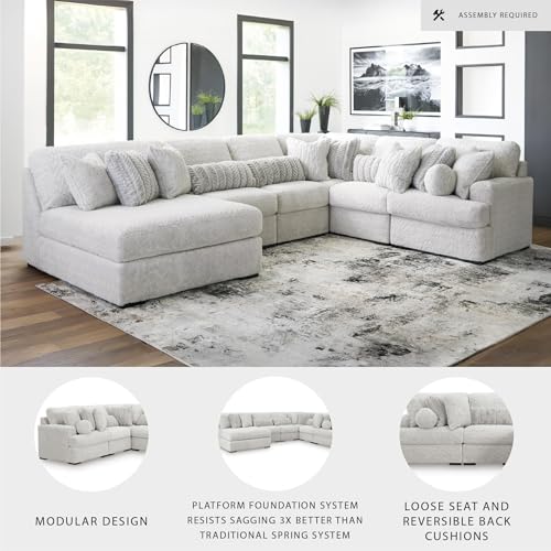 Image of Signature Design by Ashley 6-Piece Modular Sectional with Chaise, White