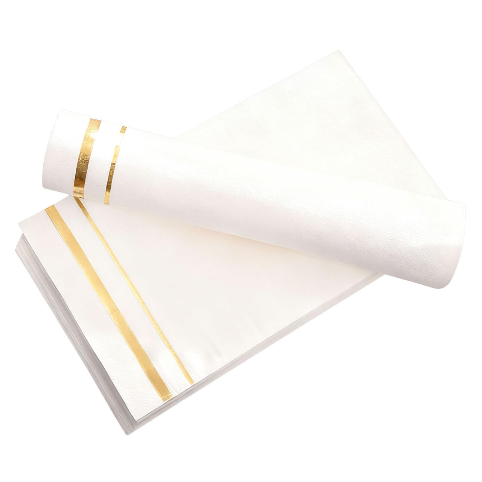 Servilletas de Papel Ribete Dorado 100 Unidades para Bodas Banquetes y Celebraciones Formales Servilletas Desechables Elegantes para Fiestas y Cenas Obsequios