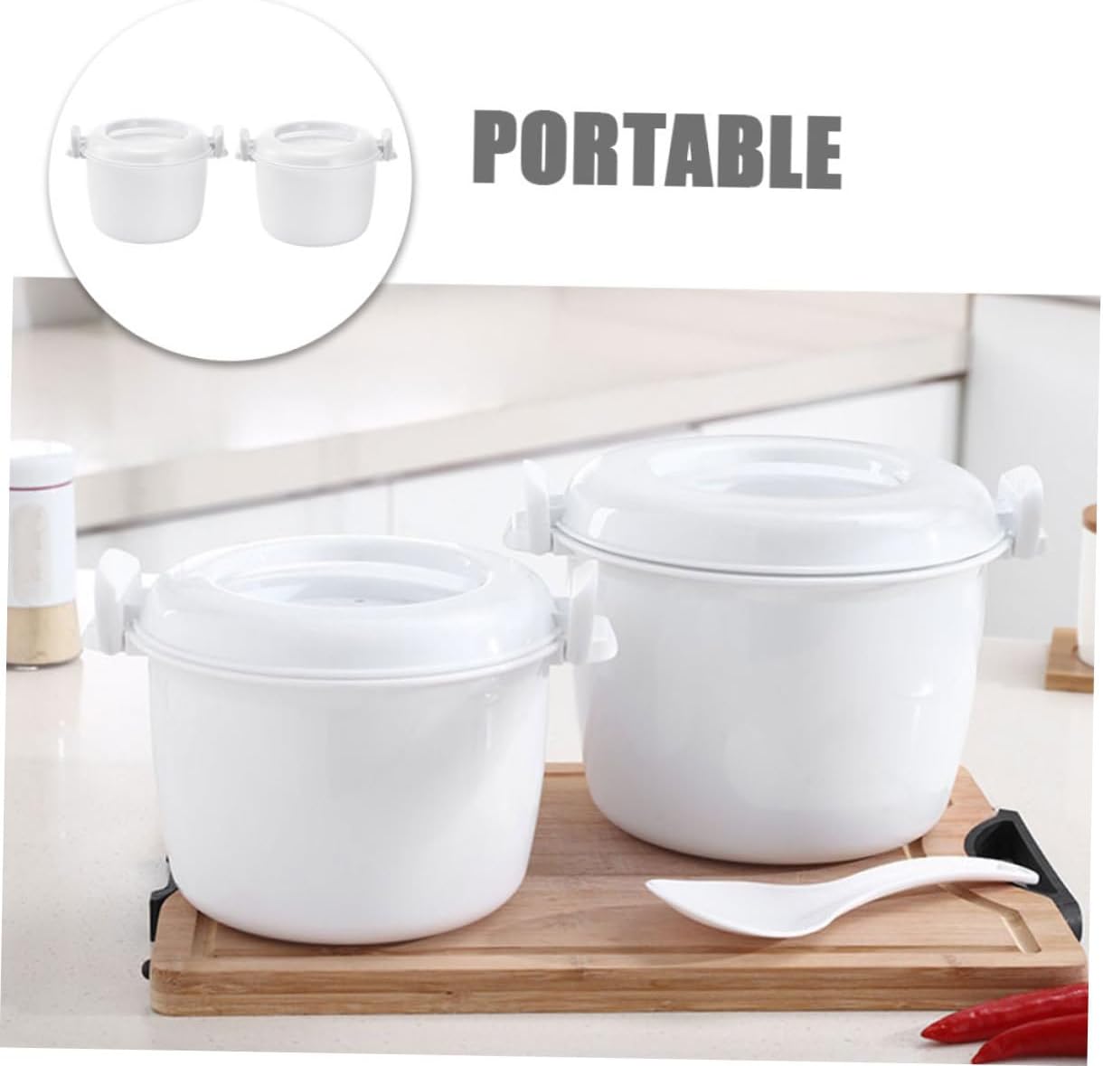 2pcs Microwave Rice Maker Rice Containers Insulated Lunch Box Microwave Cooker for Office