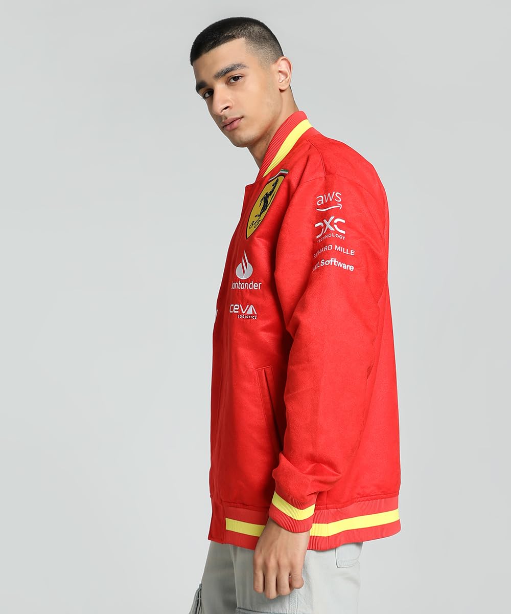 PUMA Veste d'équipe Scuderia Ferrari 2024 pour hommes - Rouge Brûlé