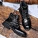 oiangi Vintage Imitation Leather Men's Boots Leather Shoes 2022 Fashion Men's Middle Top Boots Men