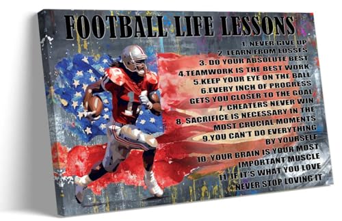 Strofupp American Football Poster Life Lessons Inspirational Quotes Wall Decor