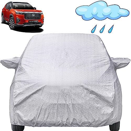 Image of Autofact Waterproof Car Body Cover Compatible with Honda Elevate with Mirror Pockets (Shinning Silver)