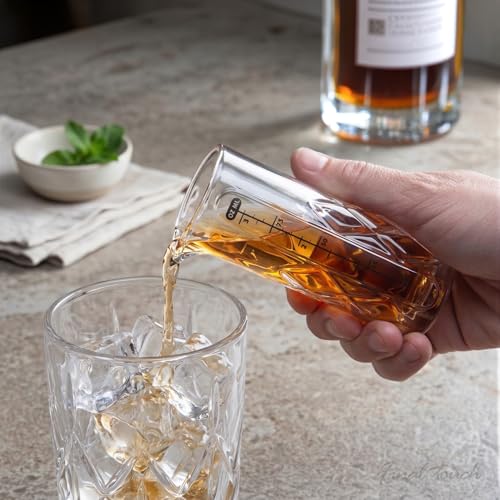 Vaso medidor de cóctel Final Touch tallado en cristal Yarai doble de 100 ml 3
