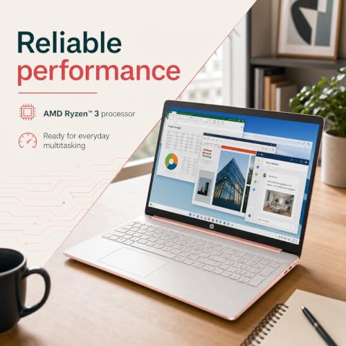 Image of HP Essential 15 Laptop, 32GB RAM, 1TB SSD, AMD Ryzen 3, Wireless Mouse