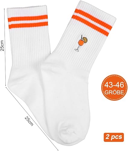 Aperol sokken, geborduurde Aperol Spritz sokken, Aperol, cadeau voor