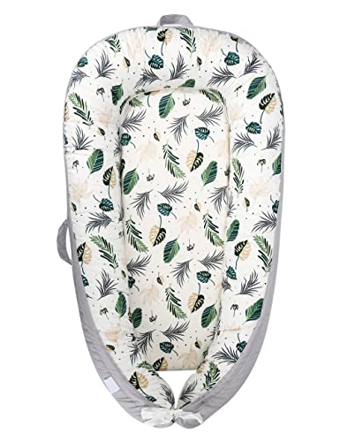 Image of Baby Lounger Soft Cover Newborn Lounger Cover Infant Lounger Cover Floor Seat for Lounger Color Green Leave