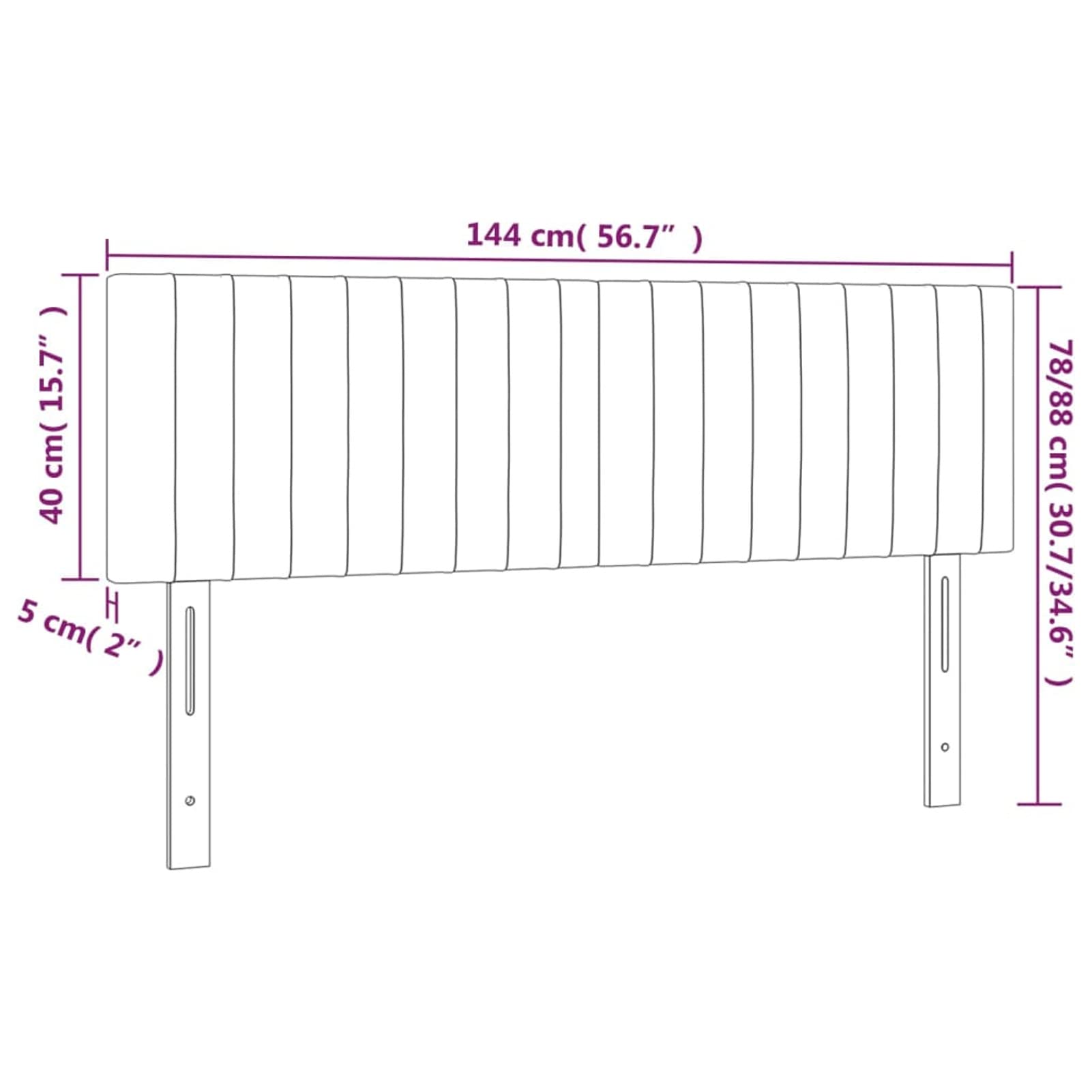 Cabeceros 2 Unidades, Cabezal De Cama, Cabecera para Cama, Cabezales Dormitorios Modernos, Tela Gris Claro 72x5x78/88 cm