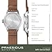 PRAESIDUS | 𝗔-𝟭𝟭 𝗦𝗲𝗿𝘃𝗶𝗰𝗲 𝗪𝗮𝘁𝗰𝗵 - Men's Wrist Watches - A11, Military - White Dial 38mm & Brown Nylon Strap, Assembled in The USA | Automatic, WW2, Gifts for Men