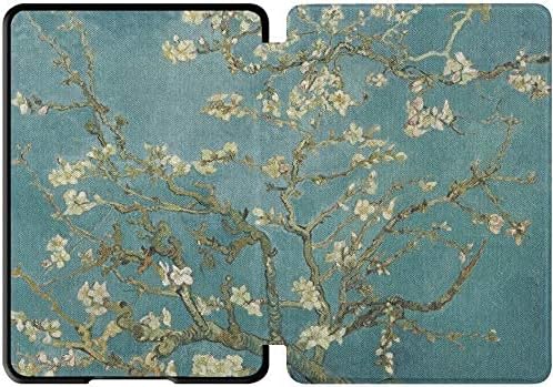 Colorful Star Slimshell Case for 6" Kindle Paperwhite 10th Generation 2018 - PU Leather Protective Covers for Kindle Paperwhite Cute Kindle Accessory - Almond Blossom, Famous Oil Painting by Van Gogh