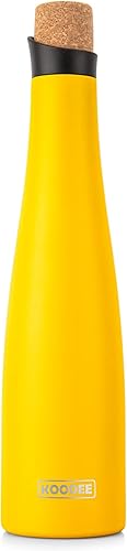 KOODEE Botella de vino  Botella de vino aislada de acero inoxidable de 23.7 fl oz con tapas selladas al vacío de doble pared, para amantes del vino,