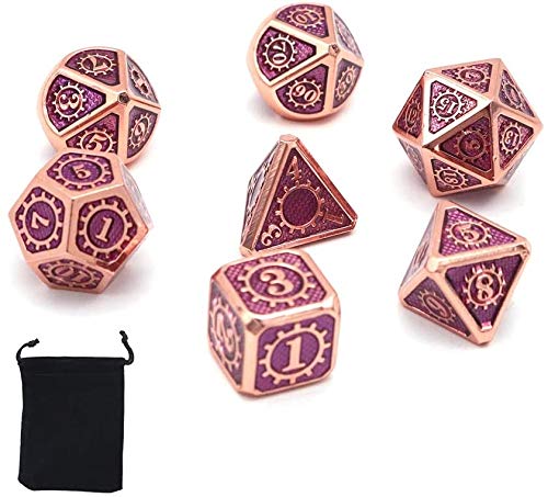 PIN Dés polyédriques en métal 7pcs jeu de dés en métal différentes PIN Dés polyédriques en métal 7pcs jeu de dés en métal différentes