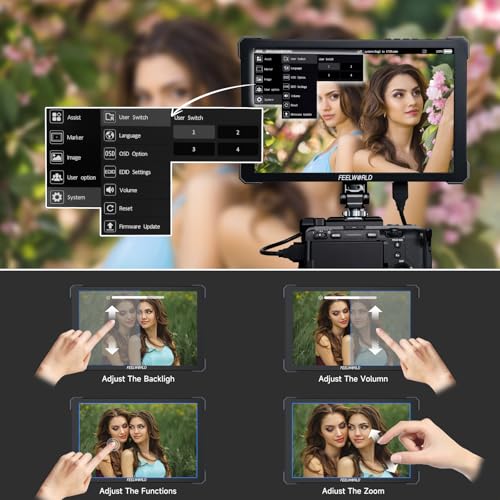 Image of FEELWORLD T10 Touchscreen 10.1inch 1920x1200 Camera Filed DSLR HDMI Monitor Camera External Monitor with 3D LUT HDMI Ouput F970 Power Plate