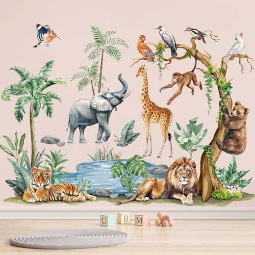 Vinilos Decorativos Animales Safari Acuarela 3 Piezas miniatura 7