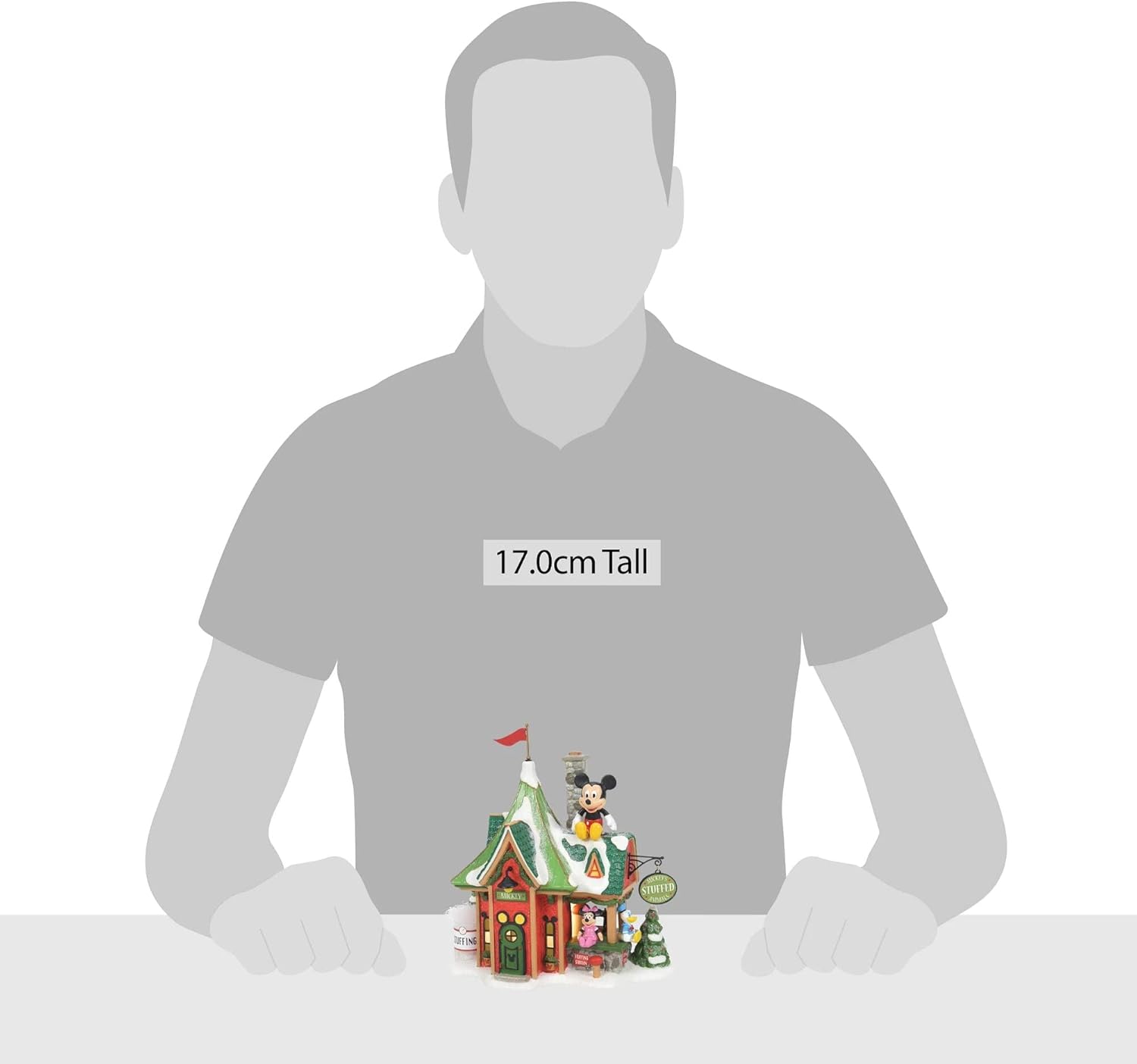 Department 56 North Pole Disney Village Mickey's Stuffed Animals Lit Building, 6.34 in H x 3.19 in W x 5.51 in L, Multicolor