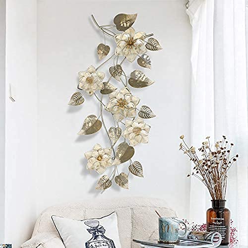 Homebeez Metall-Blumen-Wanddekoration, 39,4x49,5 Cm – 3D-Wandskulptur Für Innen & Außen