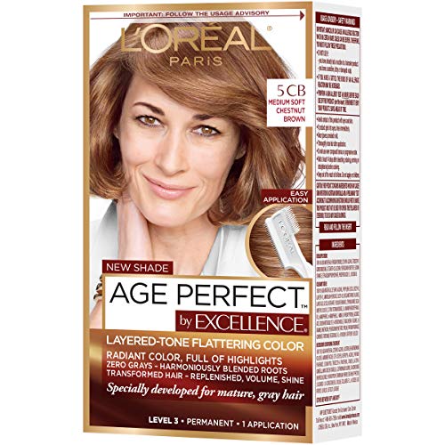 Image of L'Oreal Paris ExcellenceAge Perfect Layered Tone Flattering Color, 5CB Medium Chestnut Brown