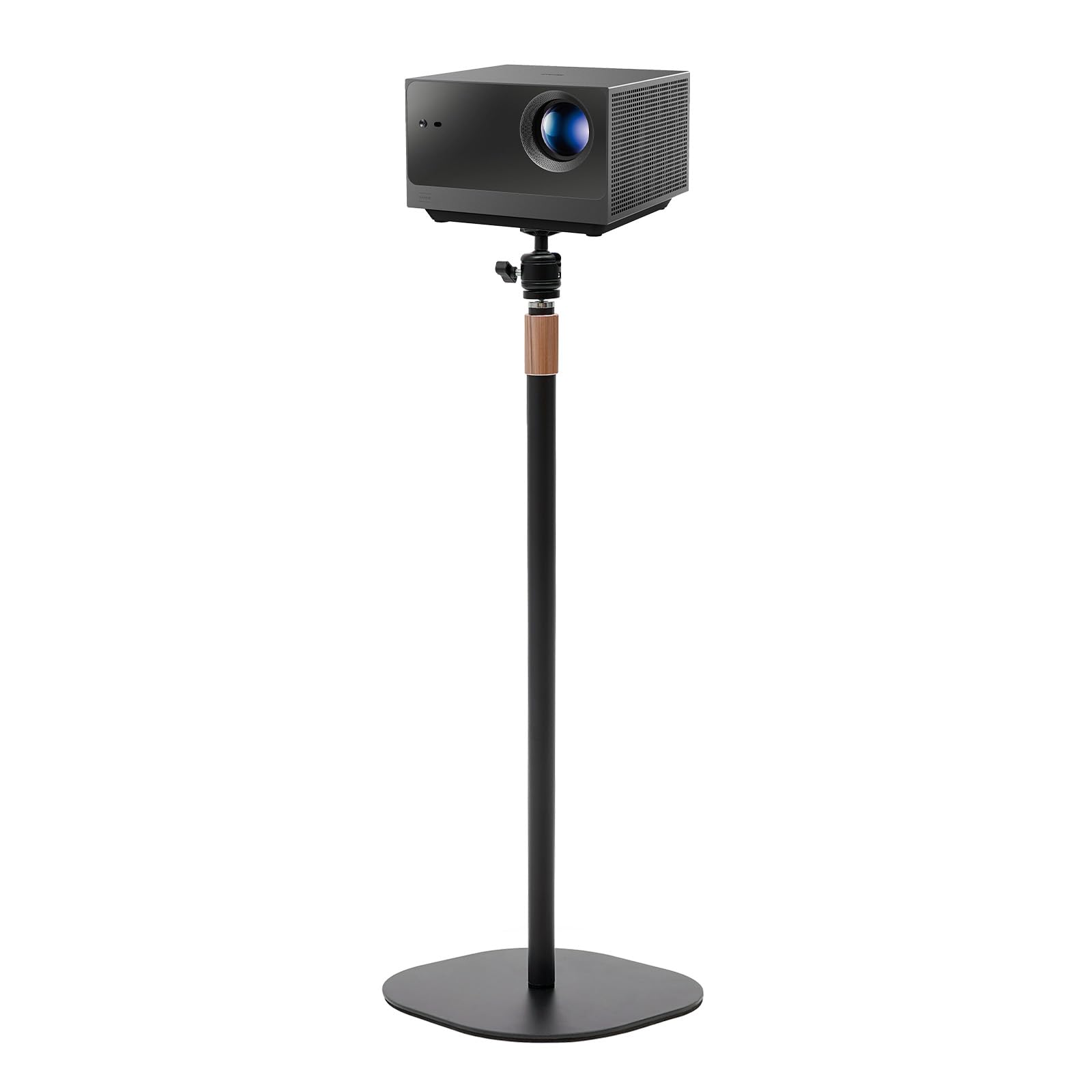 Support de projecteur réglable en hauteur de 65 à 120 cm, pivotant à 360° et inclinable à 90 ° avec pied en métal stable, support universel pour home cinéma, bureau et présentations