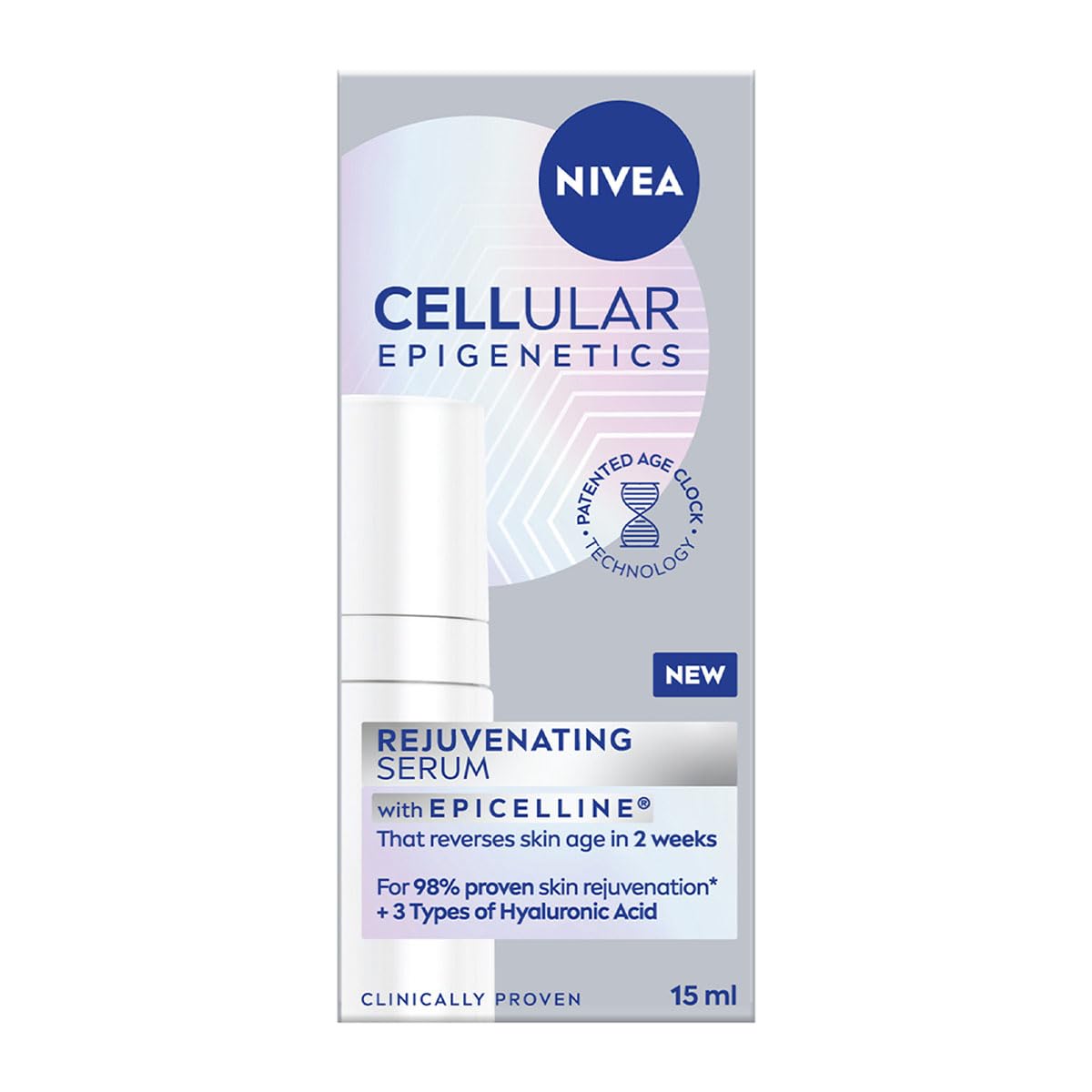 NIVEA Cellular Epigenetics Rejuvenating Yaşlanma Karşıtı Cilt Serumu 15ml,Dolgunlaştırıcı,Hyaluronik Asit,Deneme Boyu