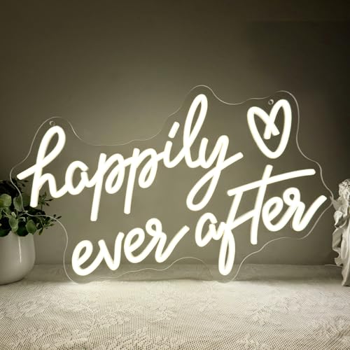 Happily Ever After Neon Sign Light, Wedding Led Neon Lights