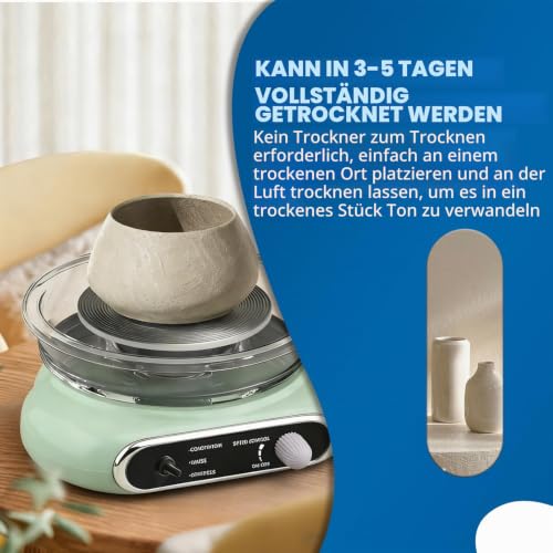Mini-Töpferscheiben-Set, Töpferscheibe Elektrisch 12CM Drehteller, Einstellbarer Geschwindigkeitm 200r/Min, Elektrische Tonscheibe Mit Fußpedal, Mini Electric Pottery Wheel, Mini Töpferscheibe Für DIY