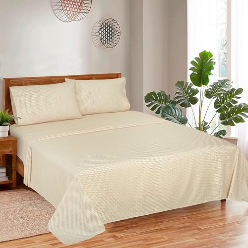 Image of ROYALE LINENS 4 Piece Queen Sheets Set - Soft Brushed 1800 Microfiber Bedding - 1 Fitted and 1 Flat Sheet, 2 Pillow Cases - Wrinkle Free & Fade Resistant - Hotel Luxury Bed Sheets Set (Clay, Queen)