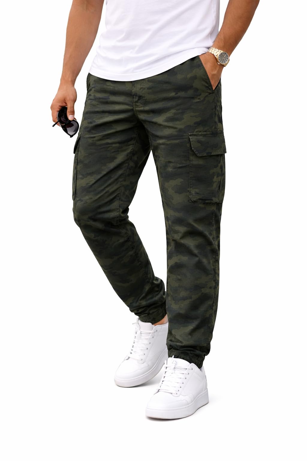 made4good Men’s 100% Cotton Army Cargo Pants | Regular Fit Camouflage Trousers with Elastic Waist & 5 Pockets | Durable, Lightweight & Breathable Outdoor Wear for Trekking, Travel & Work-picture-12