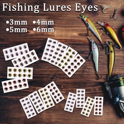 Fishing Eyes 4D Realistic Fishing Lure Eyes for Making Fishing Bait Fly Tying DIY Material Fishing Accessories Tool 3mm 4mm 5mm 6mm(5mm-280pcs)