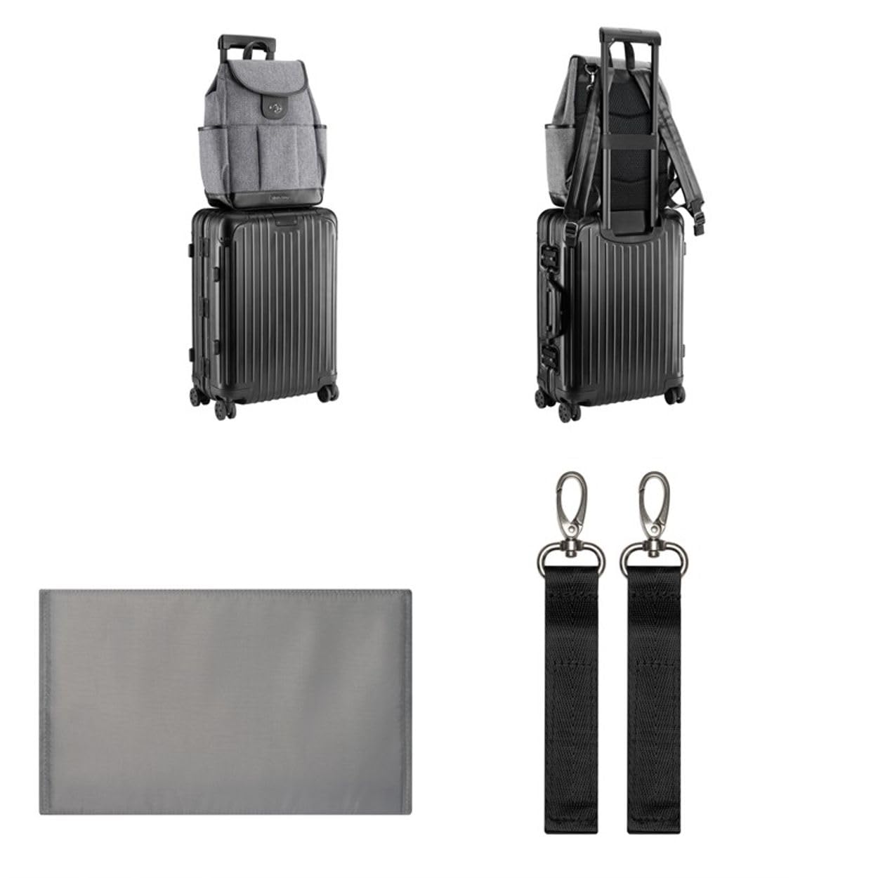 Kikkaboo Wickeltasche Morice Rucksack Magnetknöpfe, Drehverschluss, verstellbar grau