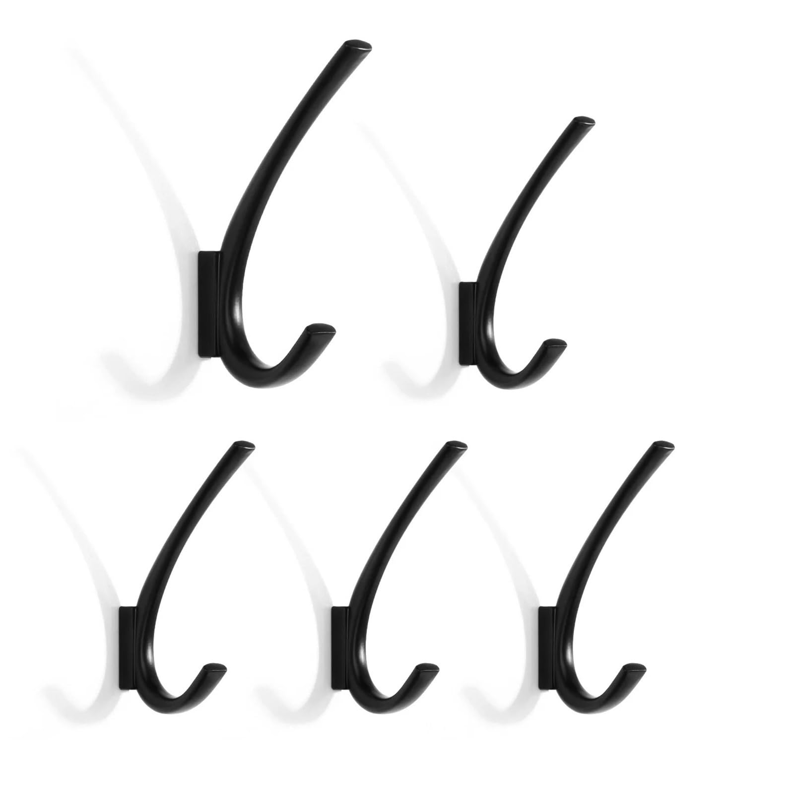 FGUJSUR Coat Hooks Wall Hook Black Clothes Hooks Storage Towel Coat Rack
