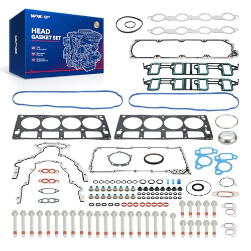 Image of KAX MLS Head Gasket Set with Bolts Fit for Chevy Silverado /Express /Suburban /Tahoe, GMC Sierra /Savana /Yukon XL, Cadillac Escalade, Hummer H2, 6.0L 6.2L, OE#HS26192PT-5, ES72220, ES72390