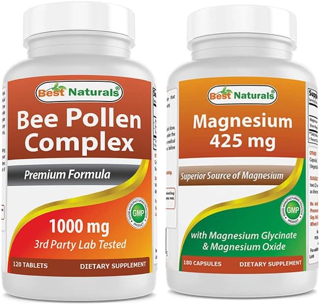 Complejo de polen de abeja 1000 mg y glicinato de magnesio 425 mg