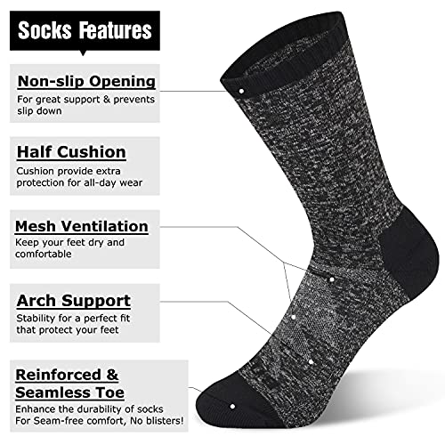 Image of Busy Socks Cushioned Crew Sport Socks for Men Women, Recycled Lightweight Moisture Wicking Athletic Cycling Socks 4 pack