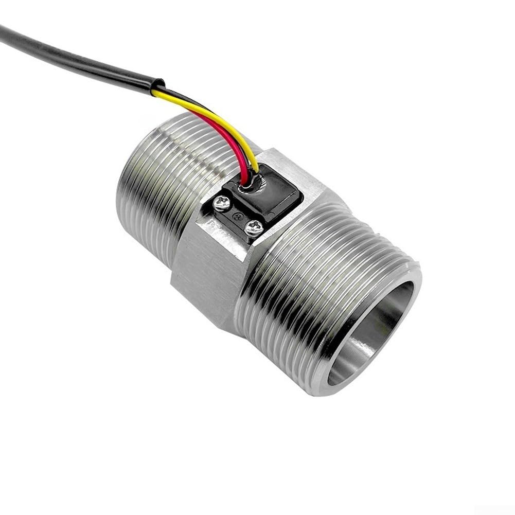 Sensor de flujo de agua efecto Hall, acero inoxidable 304, 9-150 litros por minuto, alta resistencia a la presión, para circulación de bomba de calor, CC 3 V, 5 V, 12 V, 24 V, conexión