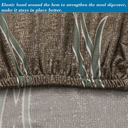 Hfcnmy Stool Covers Rectangle,2 Pack Stretch Rectangle Bar Stool Covers Elastic Chair Seat Slipcovers Jacquard Saddle Seat Cover Vanity Stool Cover Counter Stool Covers For Wooden Metal Bench Gray #TOP4
