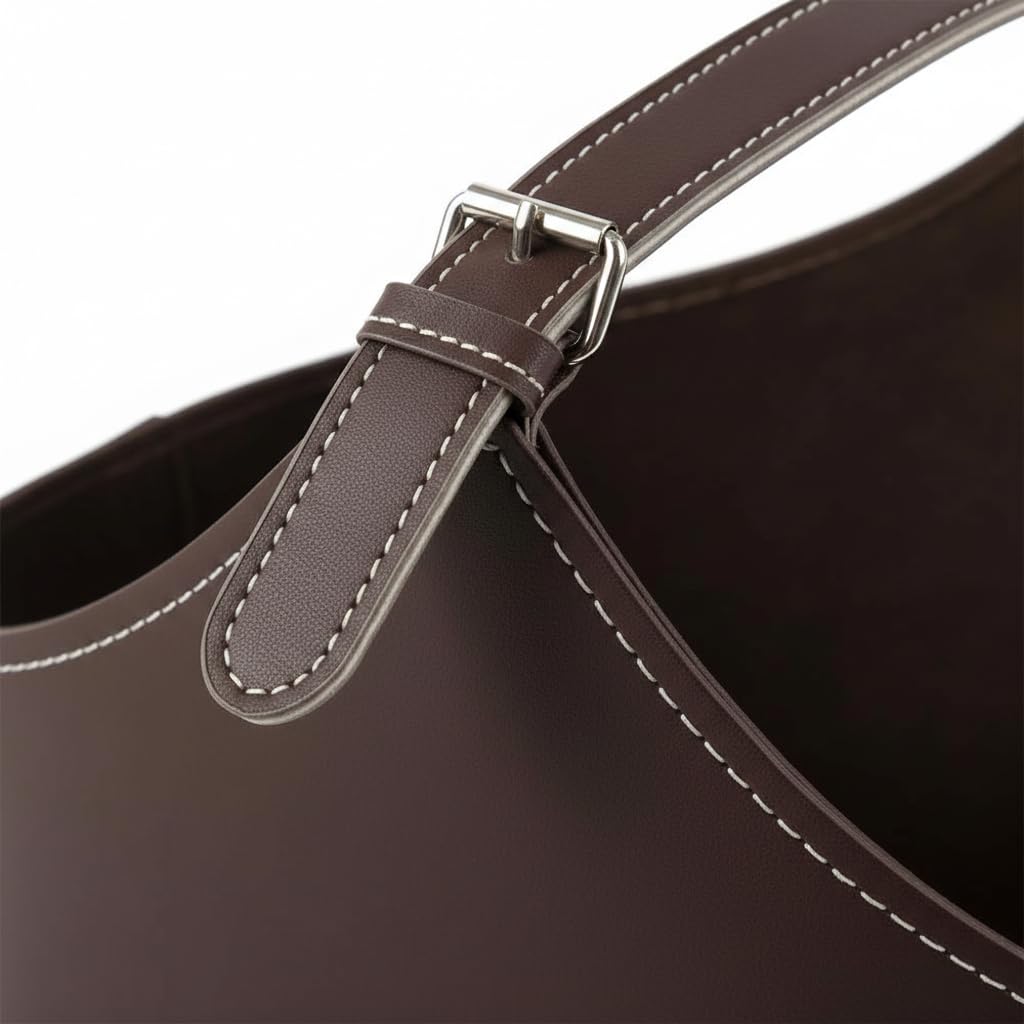 Set di 2 portariviste in Ecopelle Marrone di 2 misure, cestino Con manici in similpelle per riporre soggiorno e divano, 38 e 28 cm