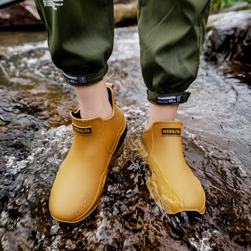 Rojeam Womens Mens Rain Boots Waterproof Rubber Chelsea Shoes Outdoor Walking Water Shoes Ankle Boots2