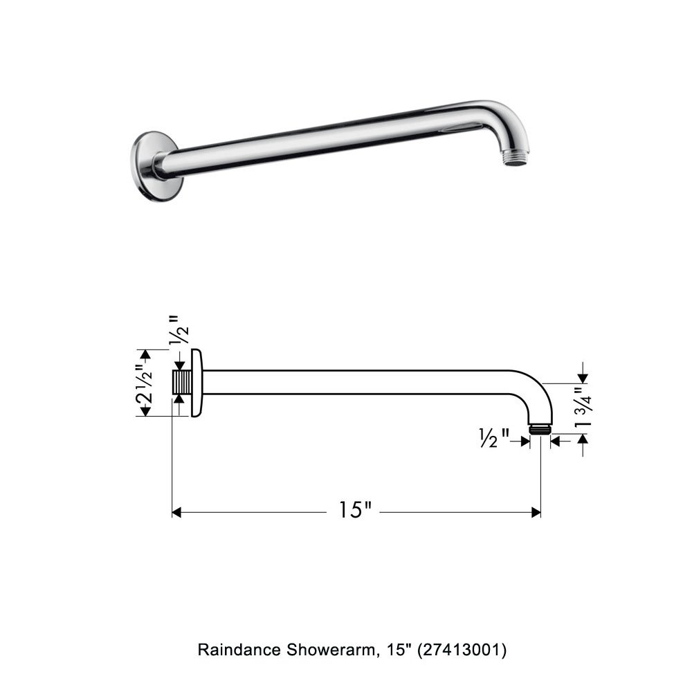 Hansgrohe - Juego de ducha con barra de ducha y válvula de equilibrio de presión, con separador, resistente con esmalte de acero inoxidable y cromo y pulido de acero inoxidable, cromado