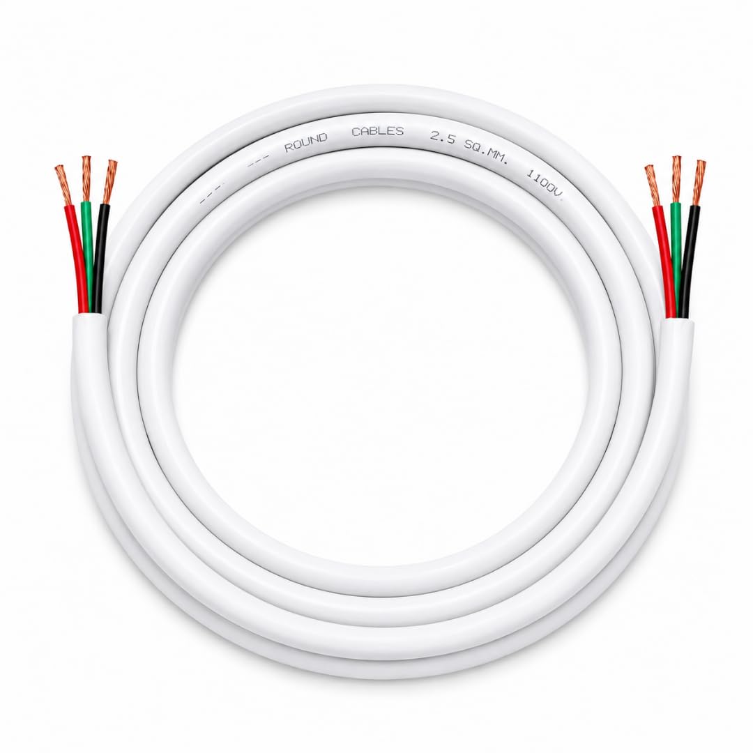 Hi-Plasst 1.5 Sqmm 3 Core Flexible Copper Wire 5M | ISI FR PVC Heavy Duty AC Cord | 16A Extension Wire/Extension Cable for Home Appliances (White) — Amazon image 10