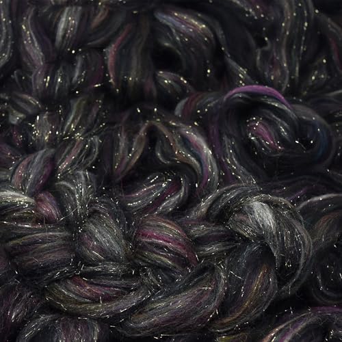 Image of Combed Top Roving. Limited Edition Fiber for Spinning, Needle Felting, Wet Felting, Weaving and Crafting. Fancy, Colorful, Exotic Designer Blend, Tapestry