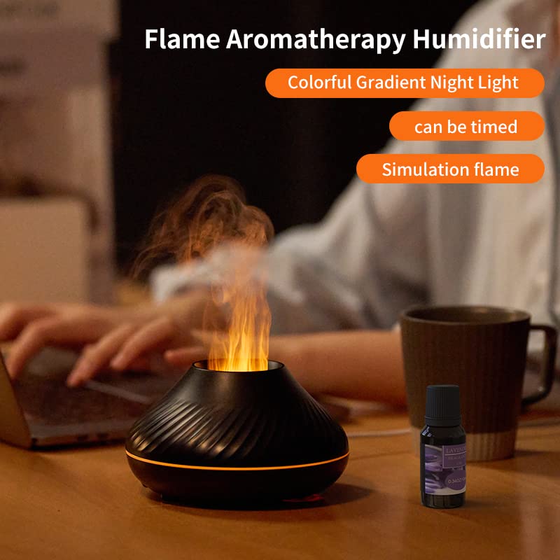 Difusor aromático eléctrico con efecto llama y luz LED miniatura 6