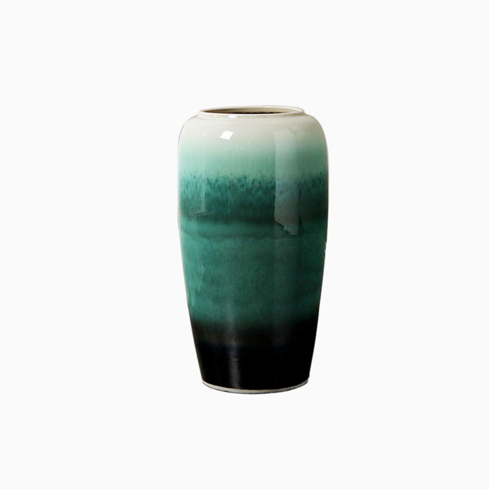 asdchZen Indoor Gardening Simple Ceramic Vase, Floor-Standing Large Vase Hotel Lobby Art Flower Arrangement Decorative Vase Retro Entrance Vase,25 * 50CM