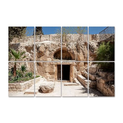 8 Pack Paneles Acústicos Art Garden Tomb Jerusalem Auto-adhesivos Decorativos Paneles Absorbentes de Sonido 48"x32" para Oficina Hogar Estudio miniatura 1