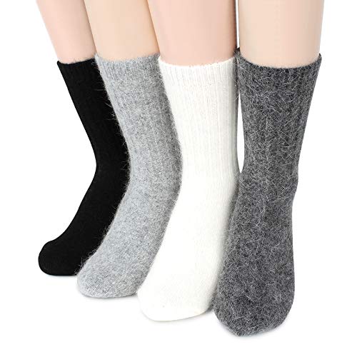 Soft Angora Crew Socks Pastel Color Winter Socks