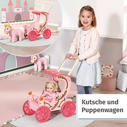 Baby Annabell Little Sweet Kutsche und Pony, 2-in-1 Puppenwagen und Kutsche mit Plüschpony, Lichteffekten und abnehmbarem Schiebegriff… – Ansicht 2