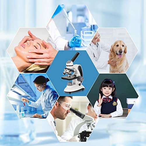 40X-2000X Compound Monocular Microscope With Microscope Slide Set, Cell Phone Adapter, Dual Led Illumination Powerful School Home Education Biomicroscope， 2Mp Usb Camera #TOP4