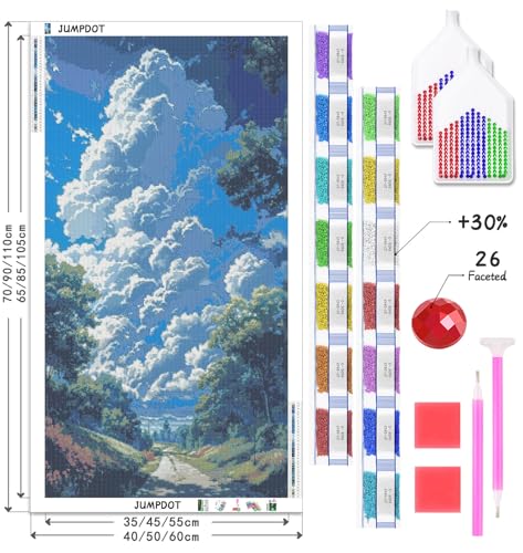 Cuadros de decoración modernos para salón: pintura de diamante 5D de paisaje 7